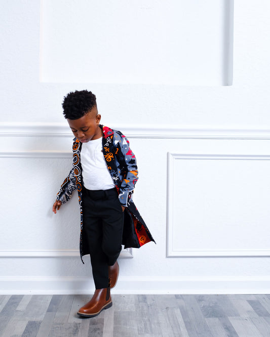 Haley Boy's African Print Trench Coat