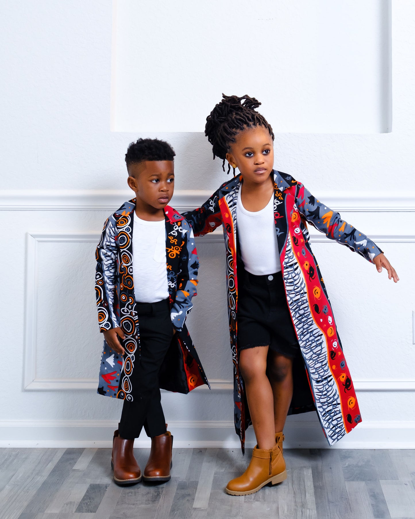 Haley Boy's African Print Trench Coat