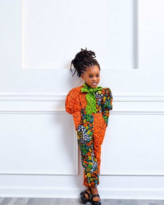 Lope Girl's African Print Jumpsuit