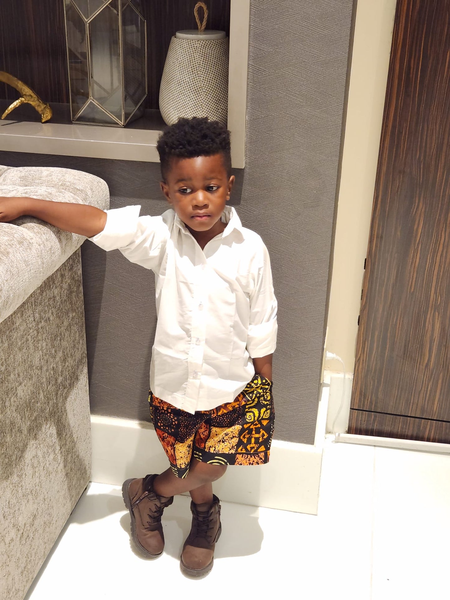 Shola Boy's African Print Short